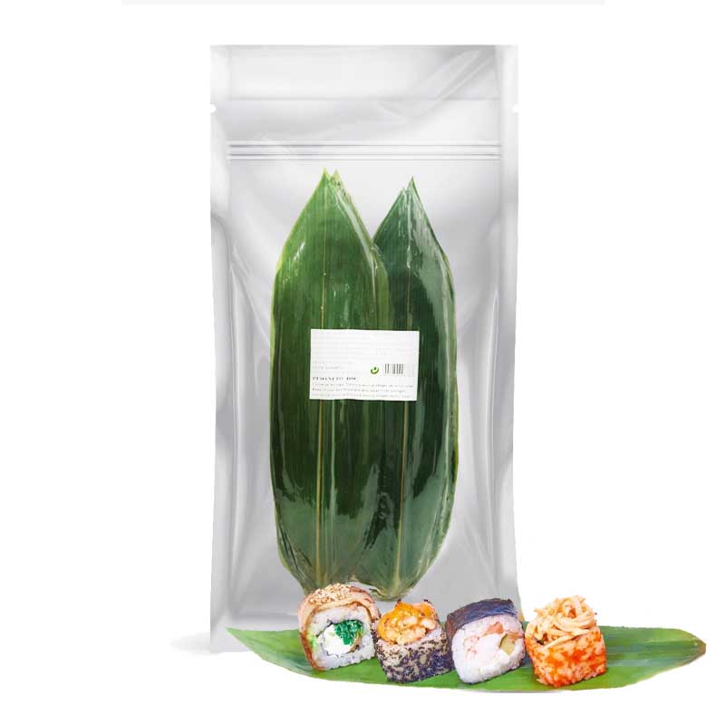 Hojas de bambú frescas Decoraciones para placas de rodillo de sushi japonés 100hojas