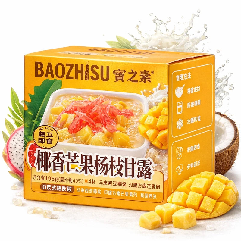 Postre Tropical Asiático de Coco, Mango y Pomelo 195grs