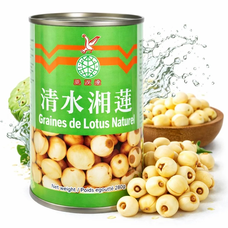 Semillas de loto naturales en conserva 440grs